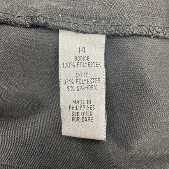 Vintage Dress Color Block Size 14 Cap Sleeve Mid Length 1990s Retro Business - Picture 5 of 9